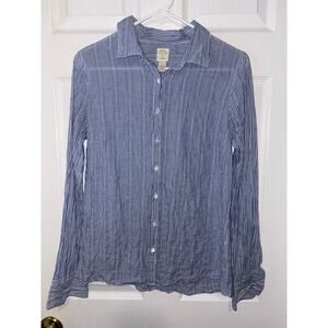 J crew the perfect shirt blue white striped button down size 6 A2-0053